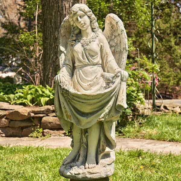 Angel Muriel Birdbath Statue 37" High garden sculptures winged large